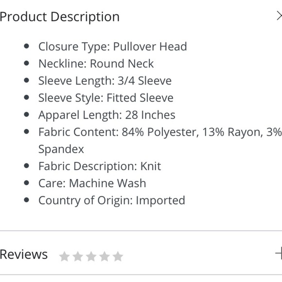 Liz Claiborne Sharkbite Top 3/4 Sleeve Grey - Picture 3 of 3